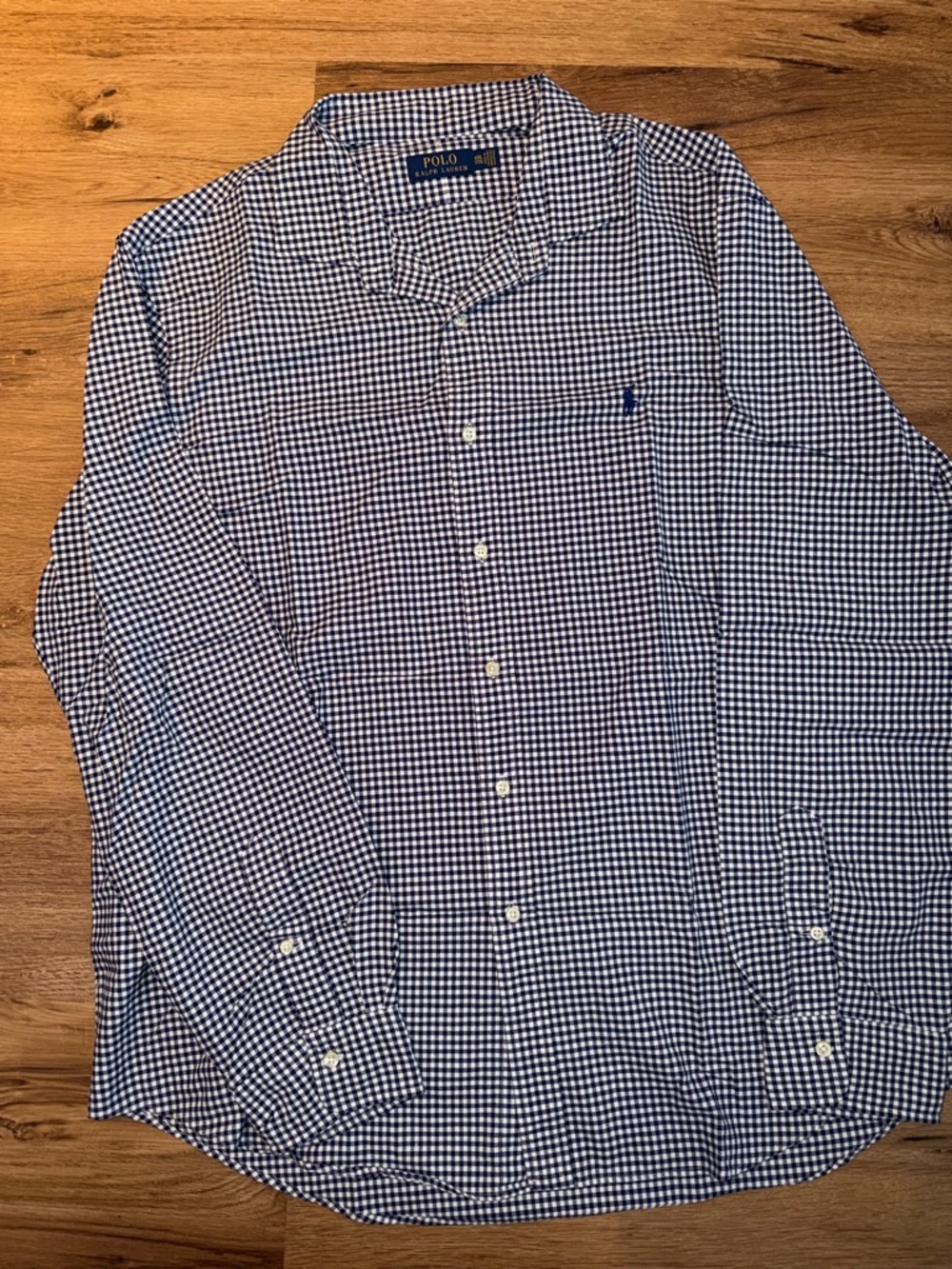 Polo by Ralph Lauren Navy and White Gingham Button-Down Shirt